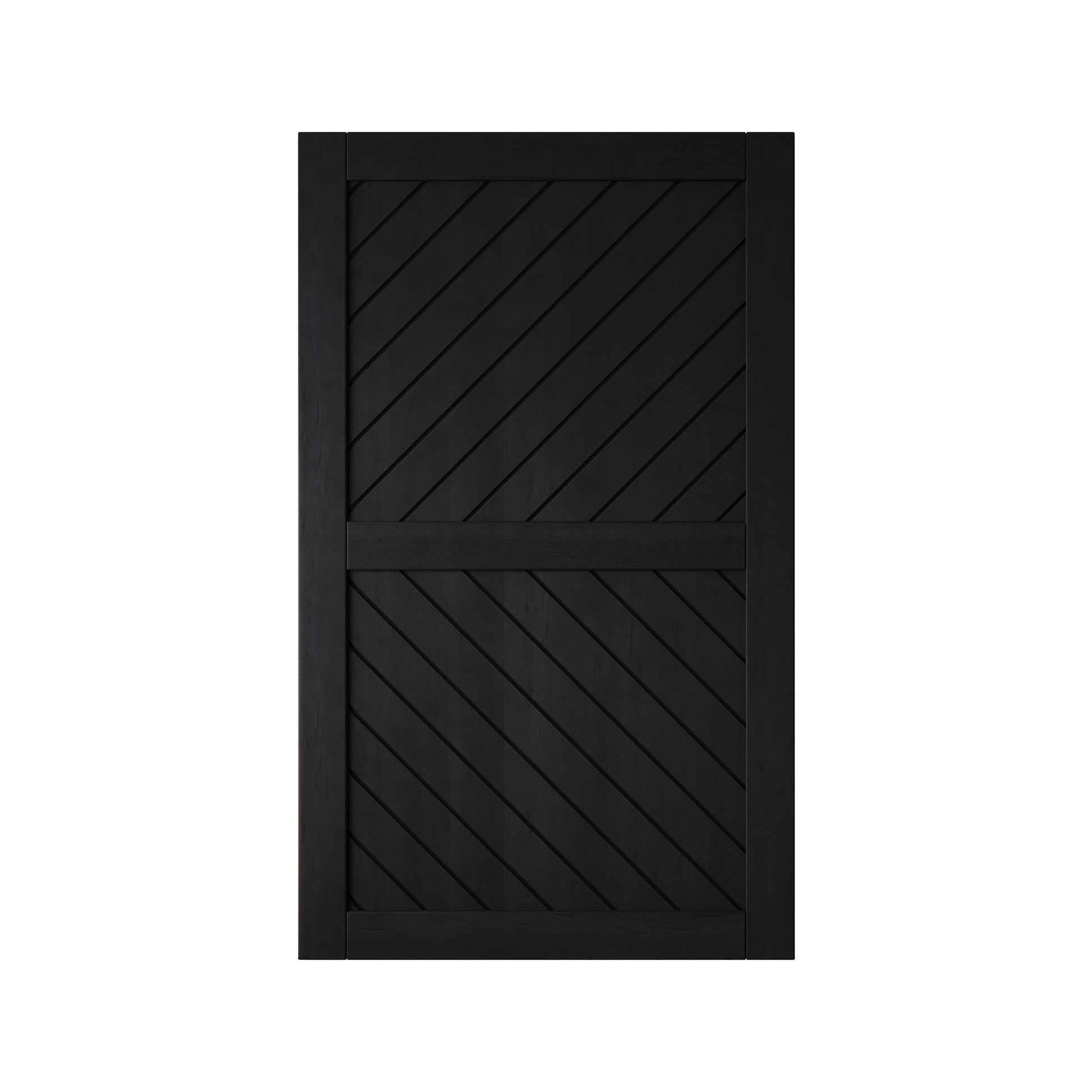 HOMACER 42-in x 80-in Black Prefinished Non-standard Pine Wood Solid core Single Barn Door (Hardware Not Included)