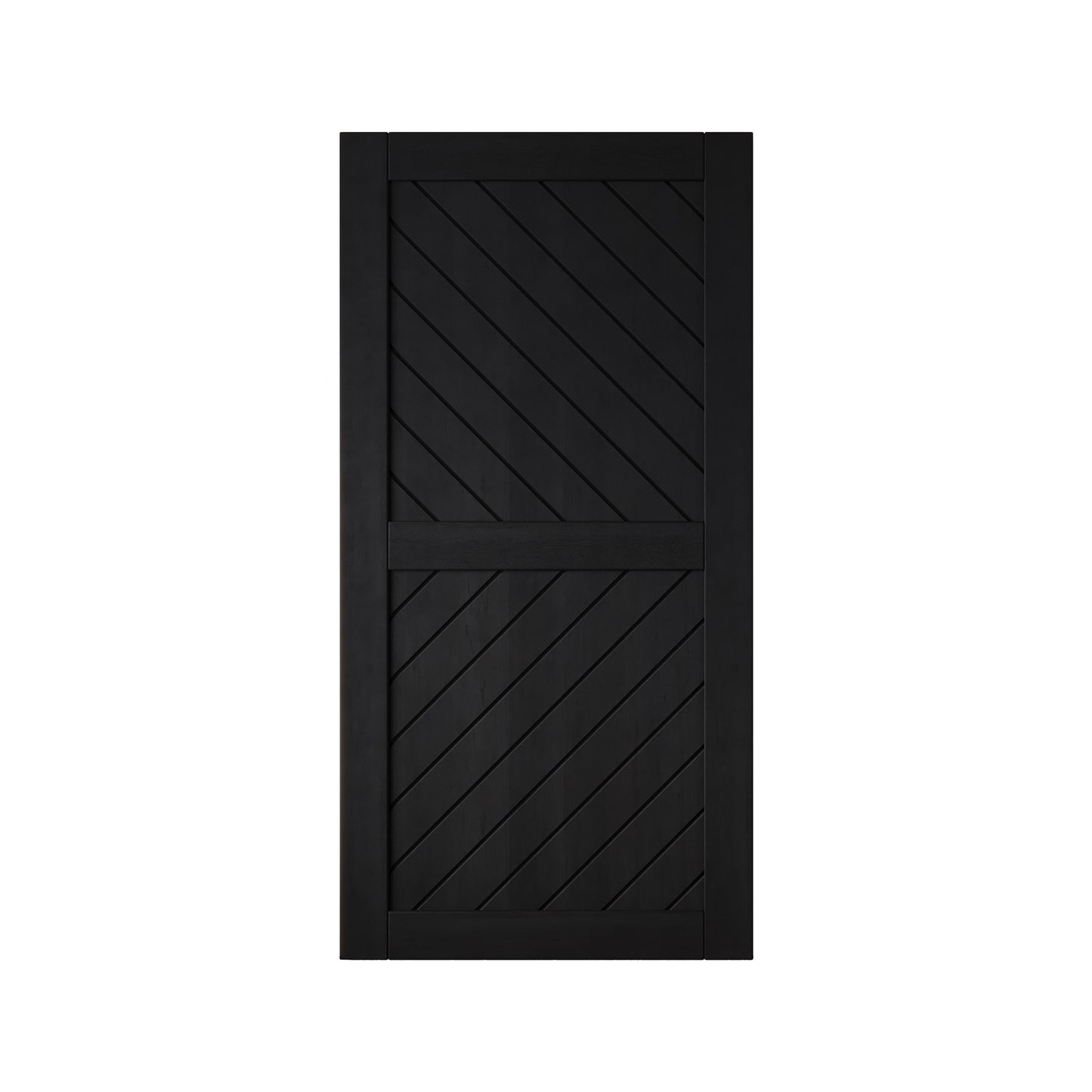 HOMACER 40-in x 80-in Black Prefinished Non-standard Pine Wood Solid core Single Barn Door (Hardware Not Included)
