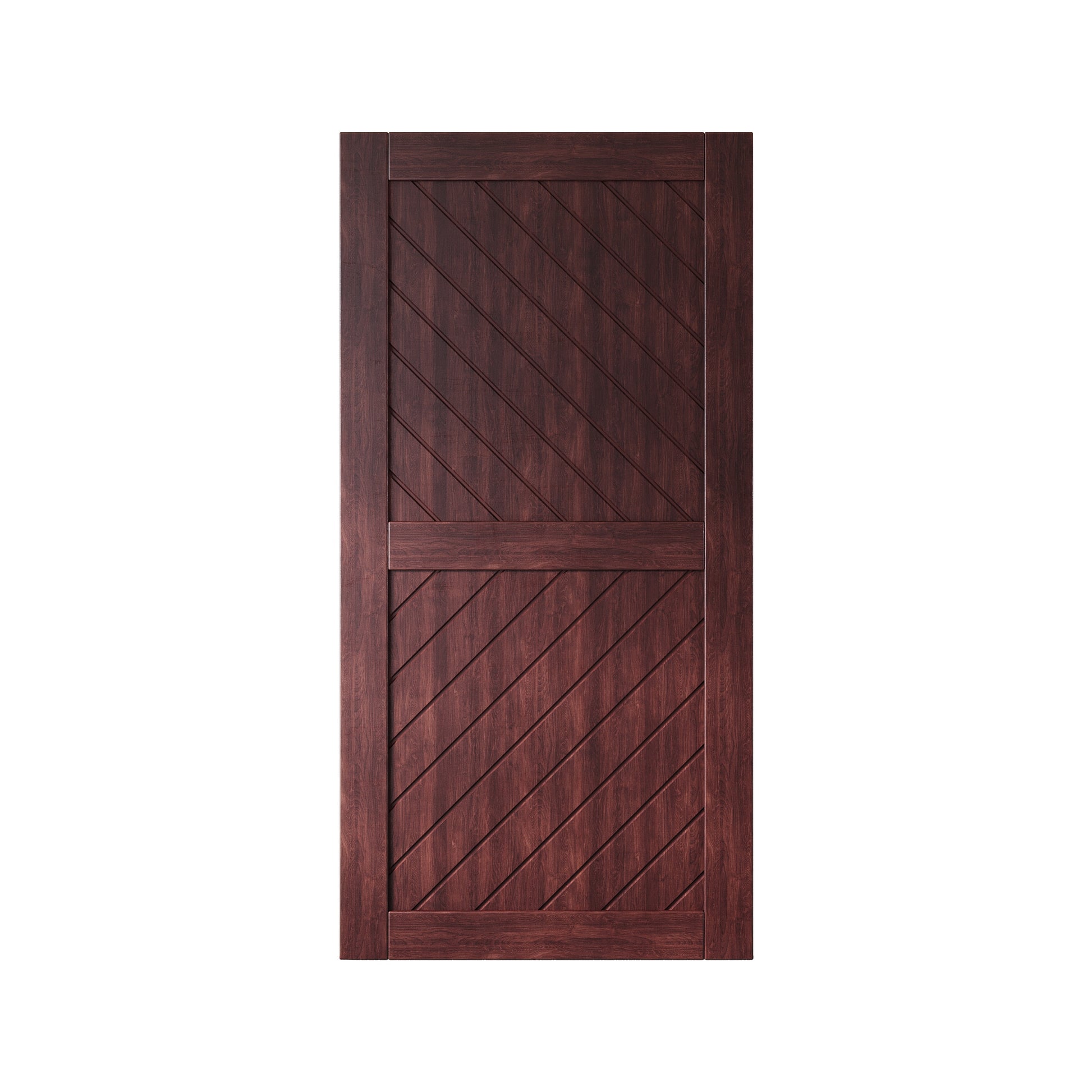 HOMACER 40-in x 80-in Red Mahogany Prefinished Non-standard Pine Wood Solid core Single Barn Door (Hardware Not Included)