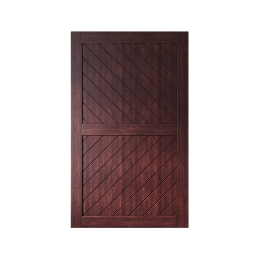 HOMACER 50-in x 80-in Red Mahogany Prefinished Non-standard Pine Wood Solid core Single Barn Door (Hardware Not Included)