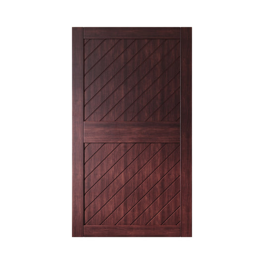 HOMACER 42-in x 84-in Red Mahogany Prefinished Non-standard Pine Wood Solid core Single Barn Door (Hardware Not Included)