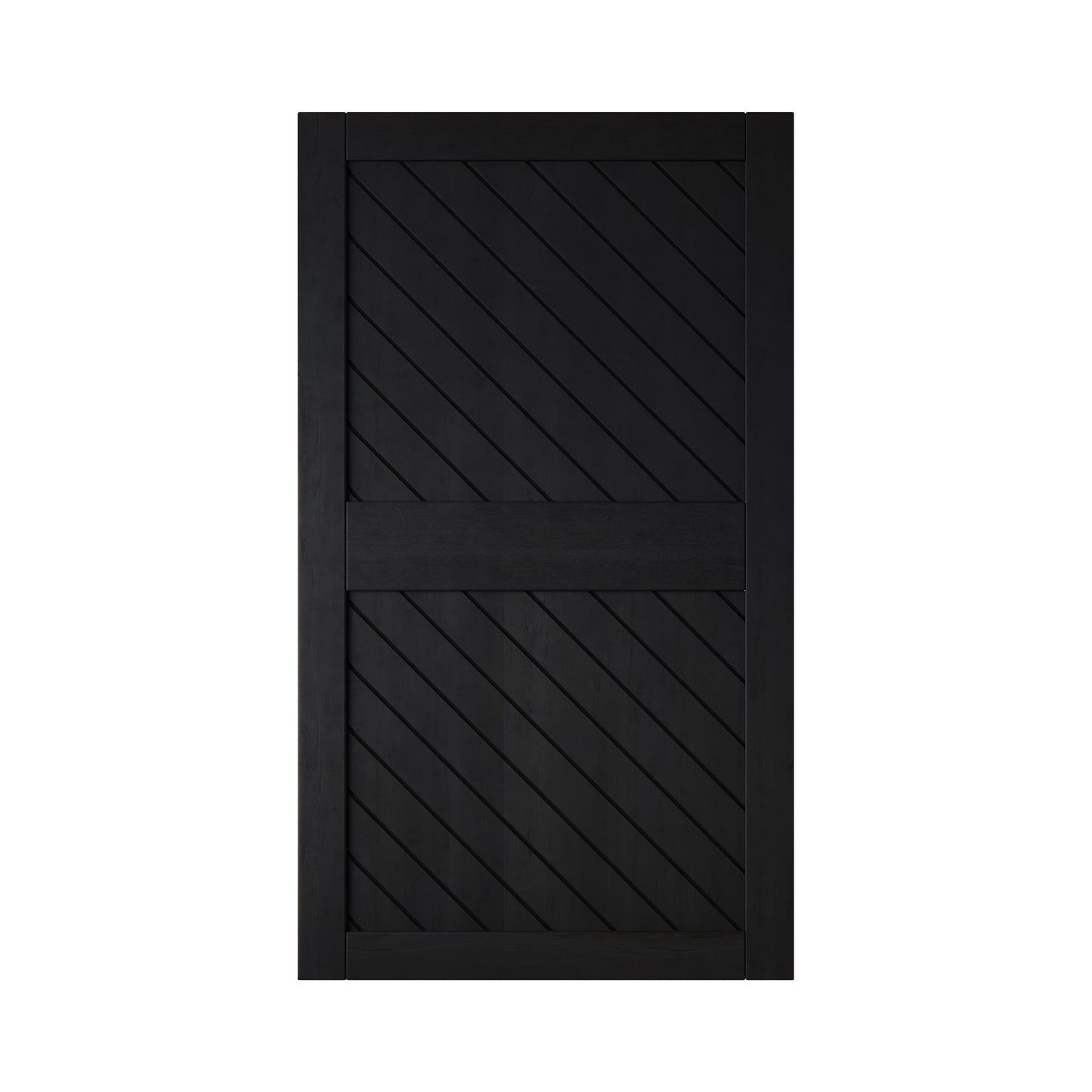 HOMACER 42-in x 84-in Black Prefinished Non-standard Pine Wood Solid core Single Barn Door (Hardware Not Included)