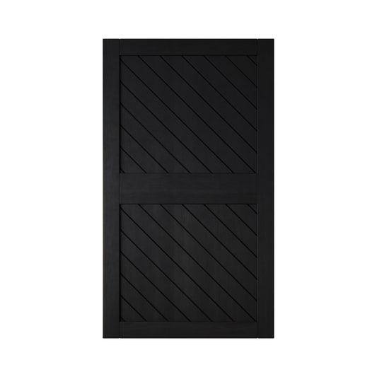 HOMACER 42-in x 84-in Black Prefinished Non-standard Pine Wood Solid core Single Barn Door (Hardware Not Included)