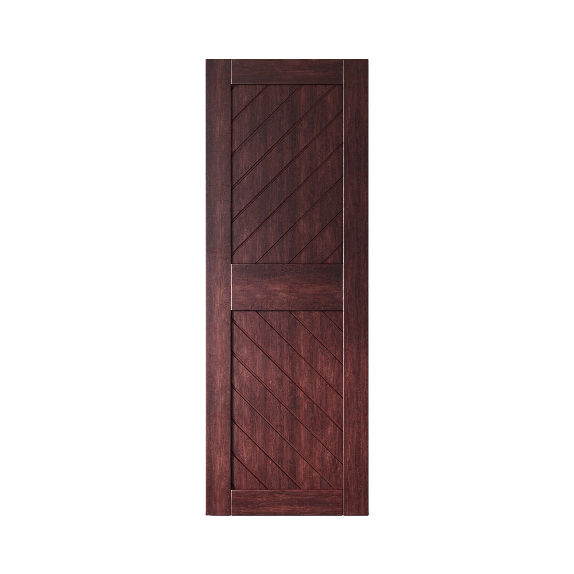 HOMACER 26-in x 84-in Red Mahogany Prefinished Non-standard Pine Wood Solid core Single Barn Door (Hardware Not Included)