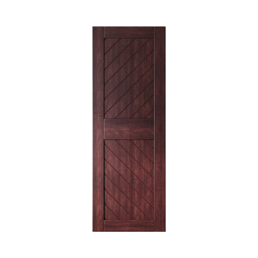 HOMACER 26-in x 84-in Red Mahogany Prefinished Non-standard Pine Wood Solid core Single Barn Door (Hardware Not Included)