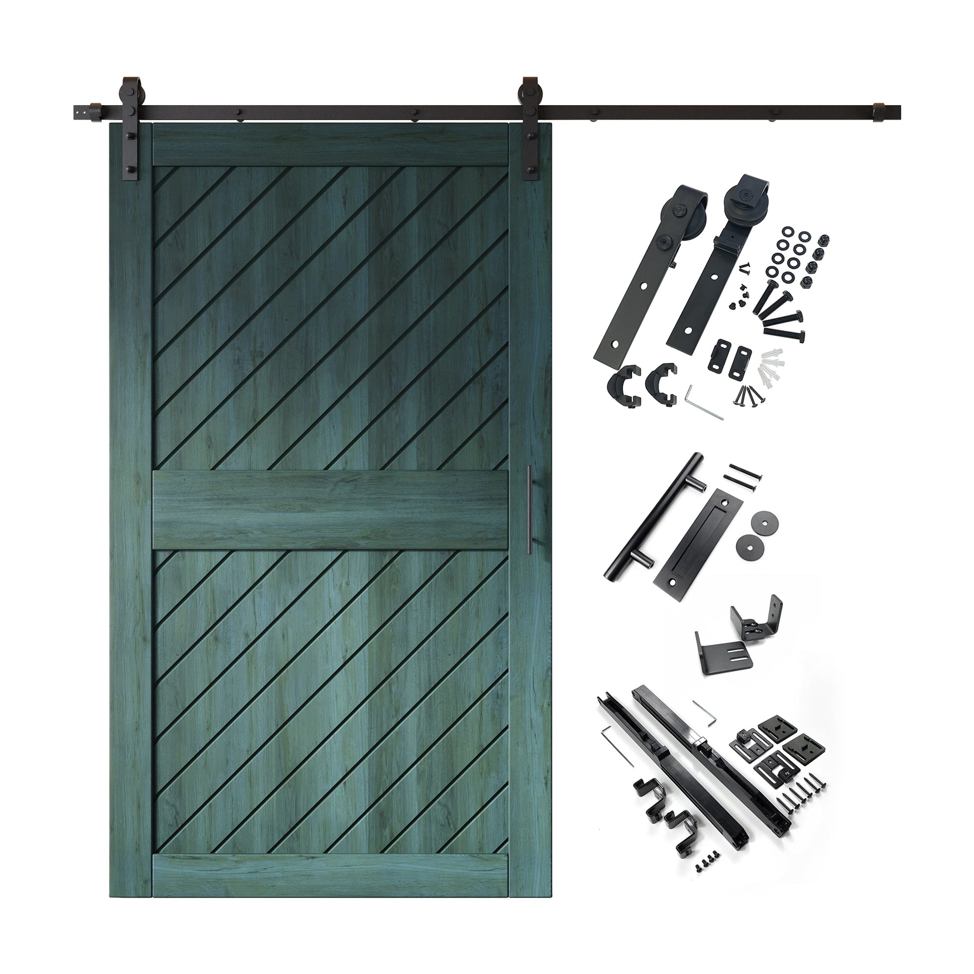 HOMACER 42-in x 84-in Royal Pine Prefinished Non-standard Pine Wood Solid core Single Barn Door (Hardware Included)