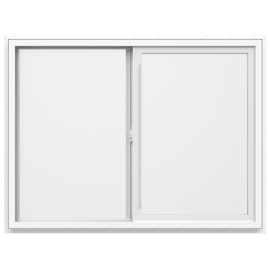 Pella 150 Series 47-1/2-in x 17-1/2-in White Exterior White Interior Left-Handed Vinyl Sliding Window Annealed Glass (Half Screen Included)