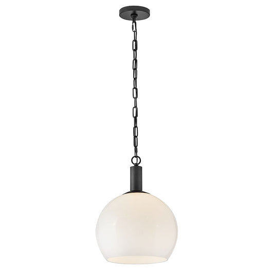 Lark Rivi 1 -Light Black Transitional Opal glass Glass Bowl Medium Indoor Hanging Pendant Light