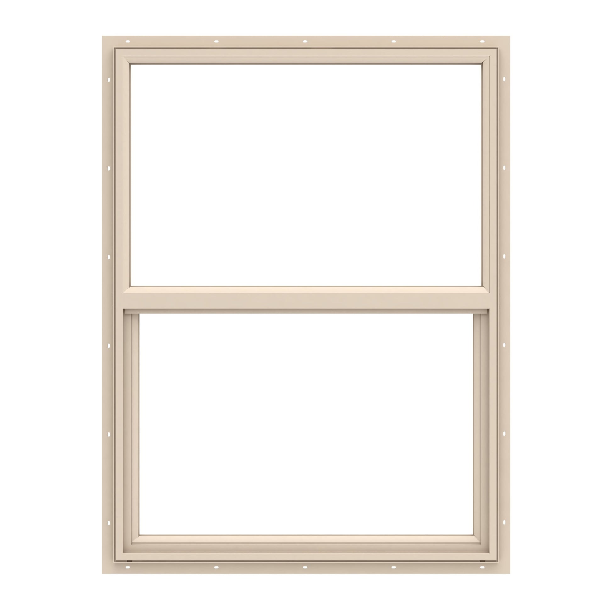 Pella 150 Series West 23-1/2-in x 35-1/2-in Almond Exterior Vinyl New Construction Single Hung Window Low-E argon Double Pane Glass (Half Screen Included)