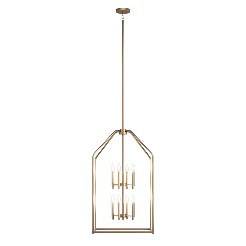 Kichler Madden 8 -Light Champagne Bronze Modern/contemporary Cage Rectangle Medium Indoor Hanging Pendant Light