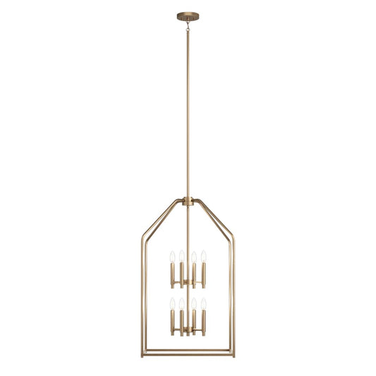 Kichler Madden 8 -Light Champagne Bronze Modern/contemporary Cage Rectangle Medium Indoor Hanging Pendant Light