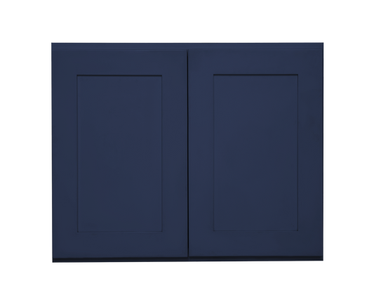 RELIABILT Creston 30-in W x 24-in H x 12-in D Navy Blue Wall Ready to Assemble (RTA) Plywood Cabinet Recessed Panel Shaker