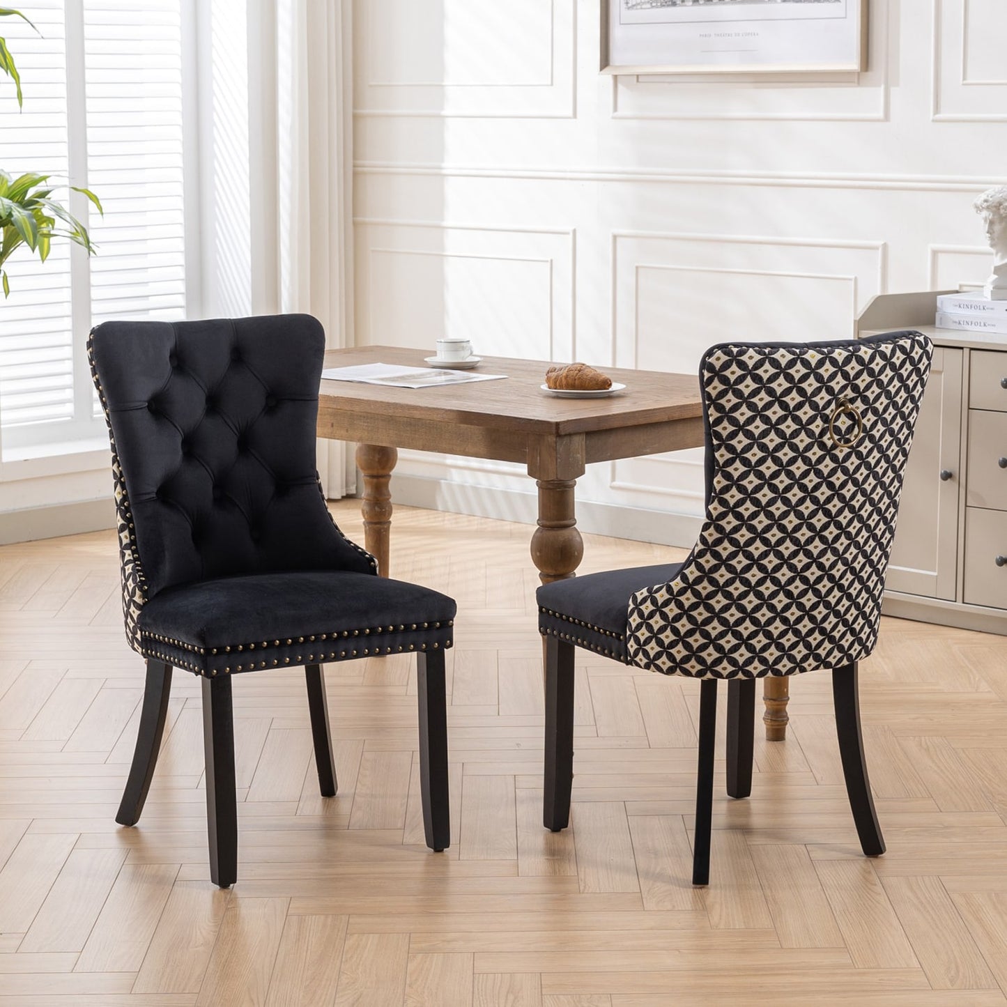 LUCKY ONE Contemporary/Modern Velvet Upholstered Dining Side Chair (Wood Frame)