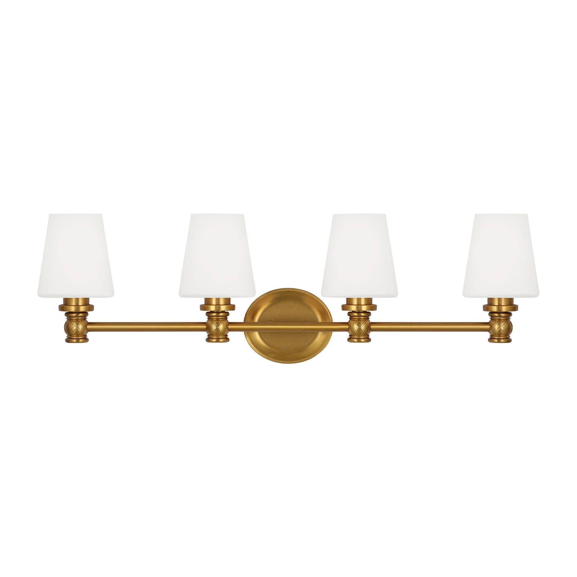 Generation Lighting Xavierre 32.25-in 4 Light Antique Brass Transitional Bathroom Vanity light
