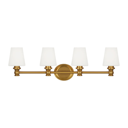 Generation Lighting Xavierre 32.25-in 4 Light Antique Brass Transitional Bathroom Vanity light