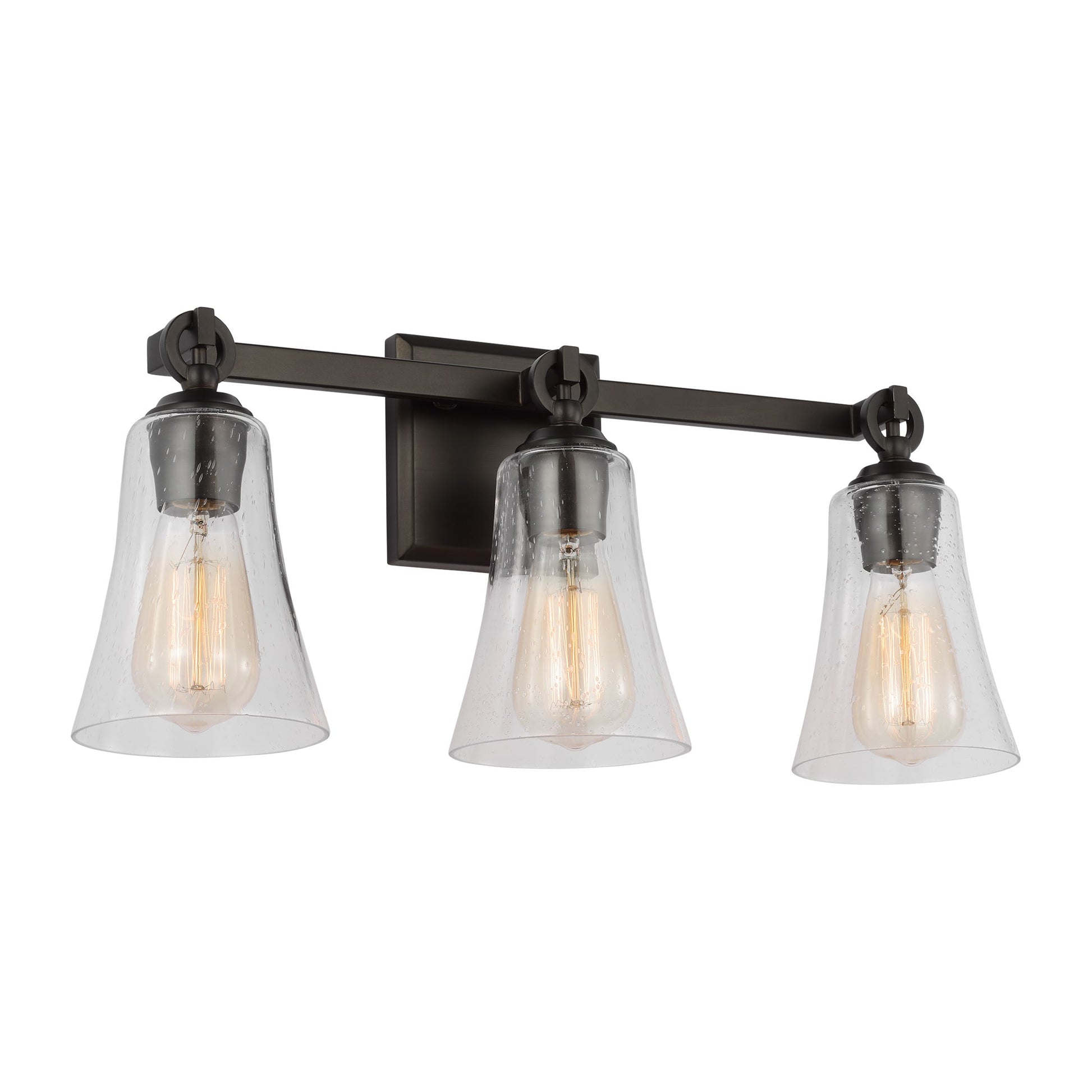 Generation Lighting Monterro 21.75-in 3 Light Matte Black Transitional Bathroom Vanity light