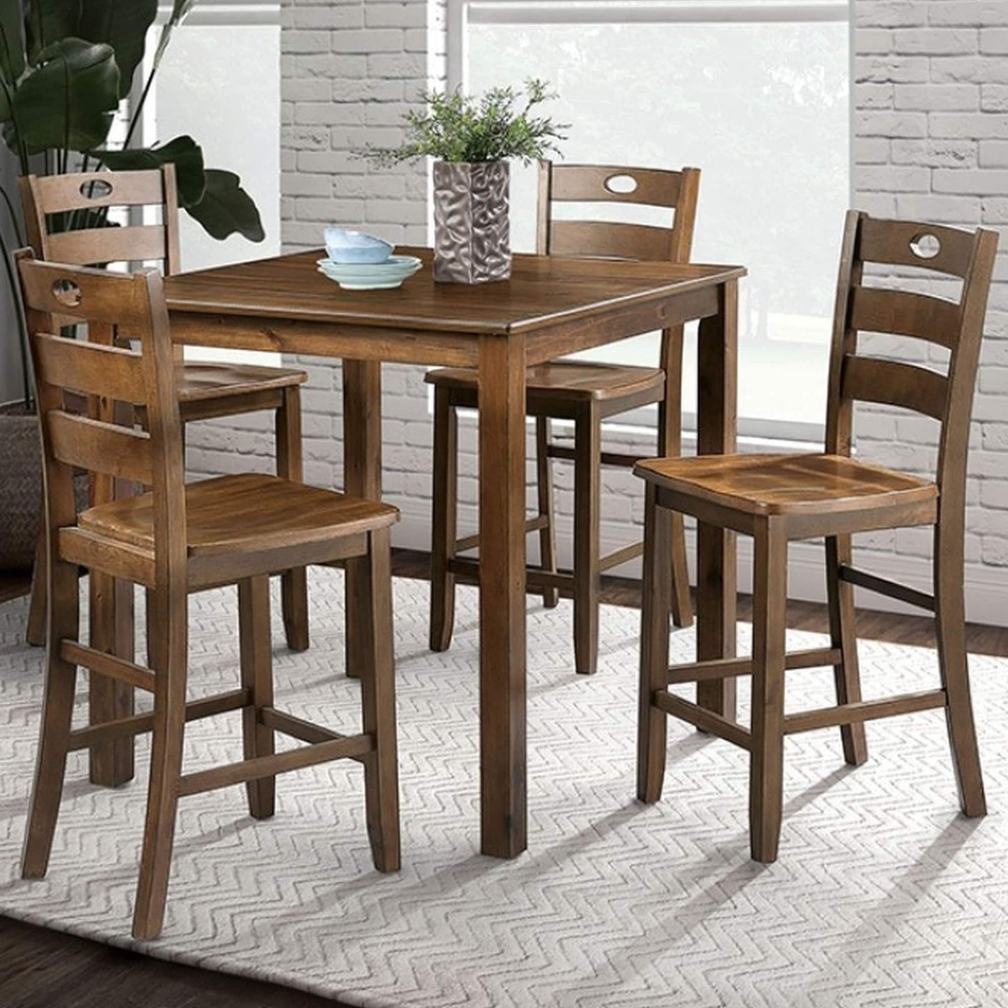 IHOMEadore Walunt Transitional Dining Room Set with Rectangular Table ( Seats 4 )