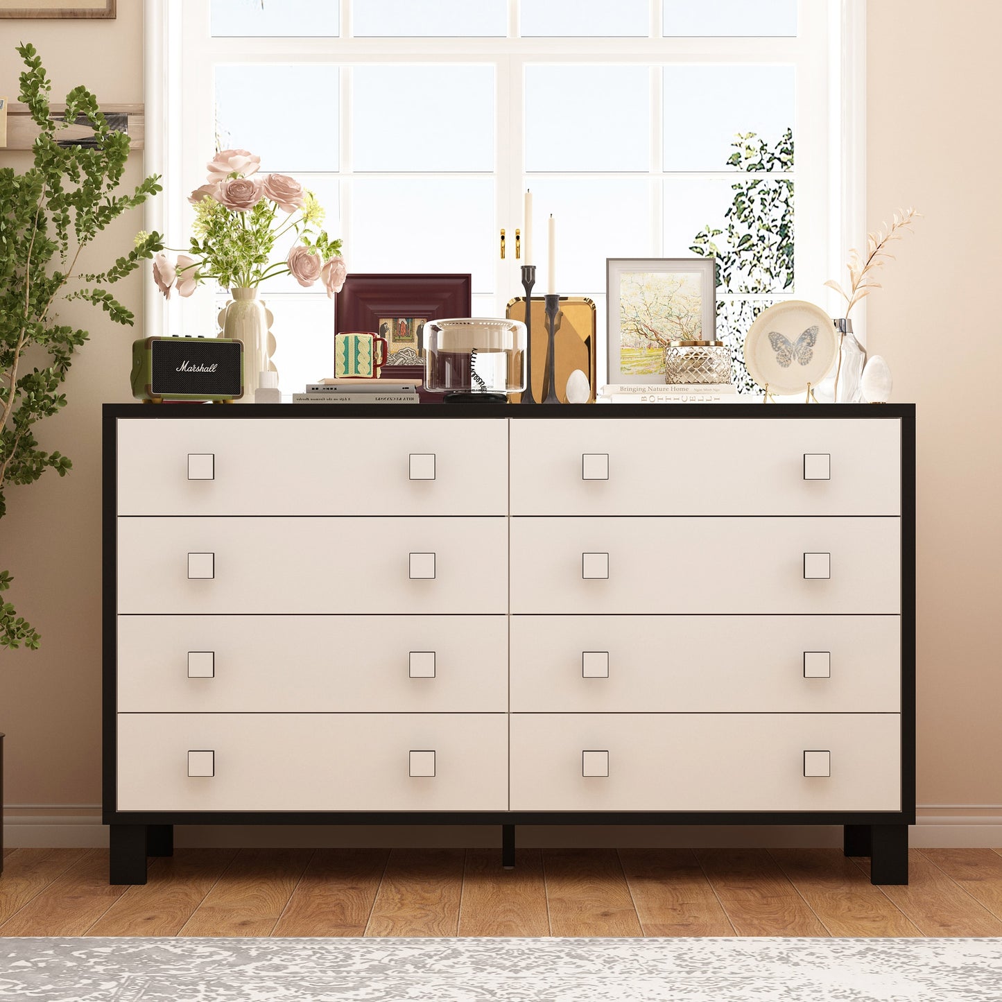 FUFU&GAGA White 8 -Drawer 63-in Standard dresser