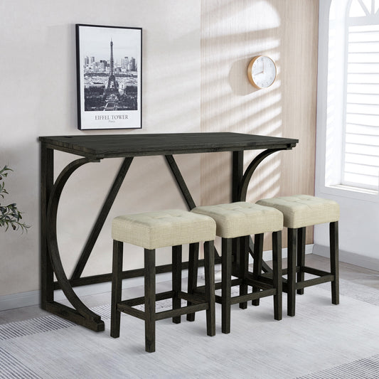 IHOMEadore Brown Transitional Dining Room Set with Rectangular Table ( Seats 3 )