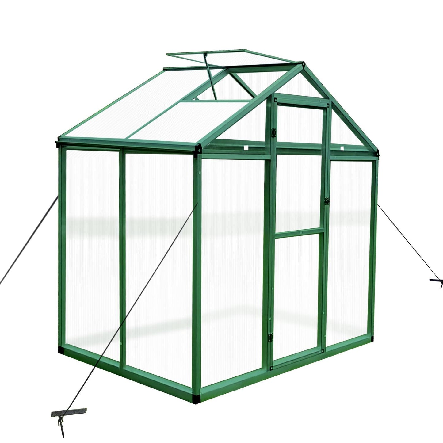 Bayfeve 4-ft L x 6-ft W x 7.2-ft H Green Greenhouse