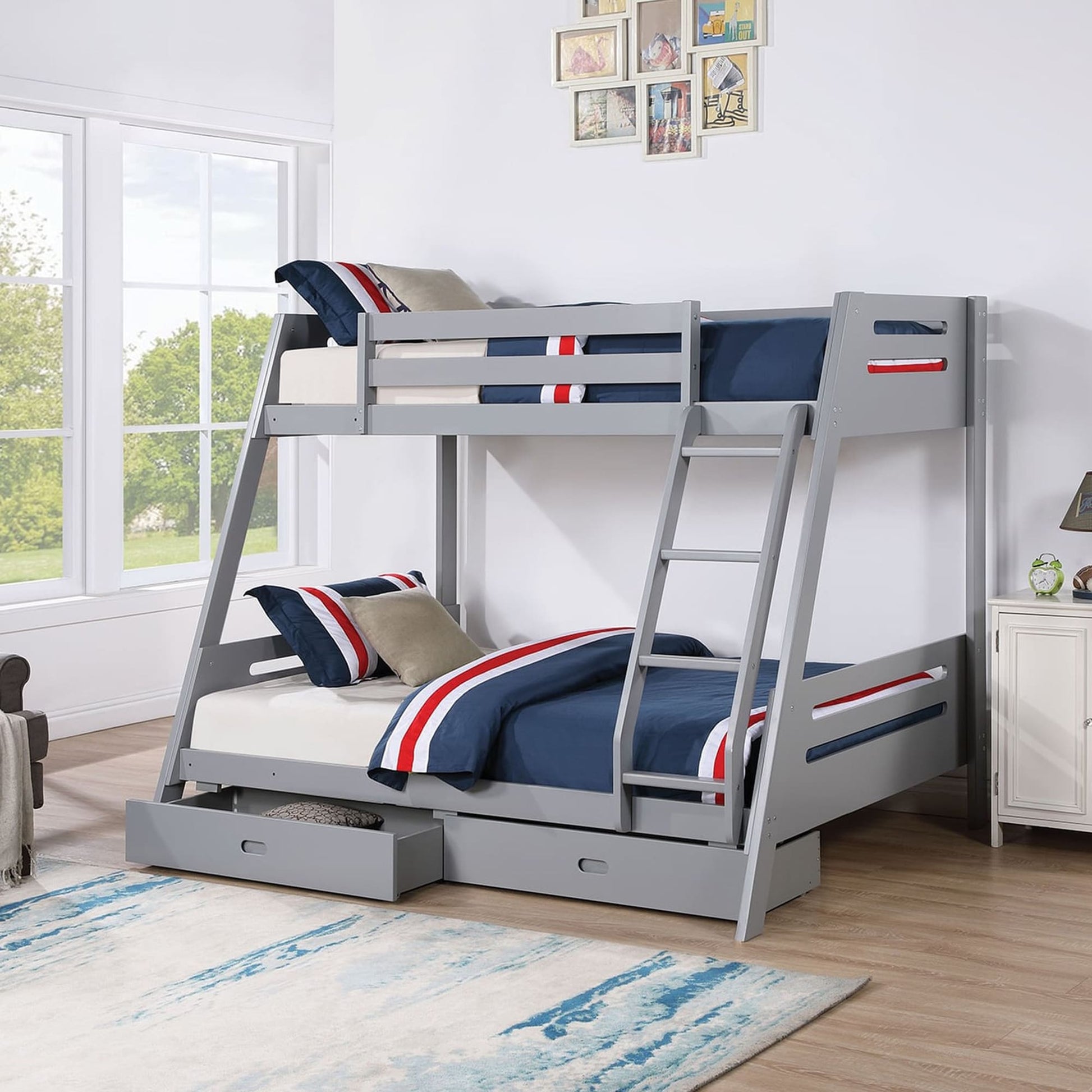 IHOMEadore Gray Twin over twin Bunk Bed