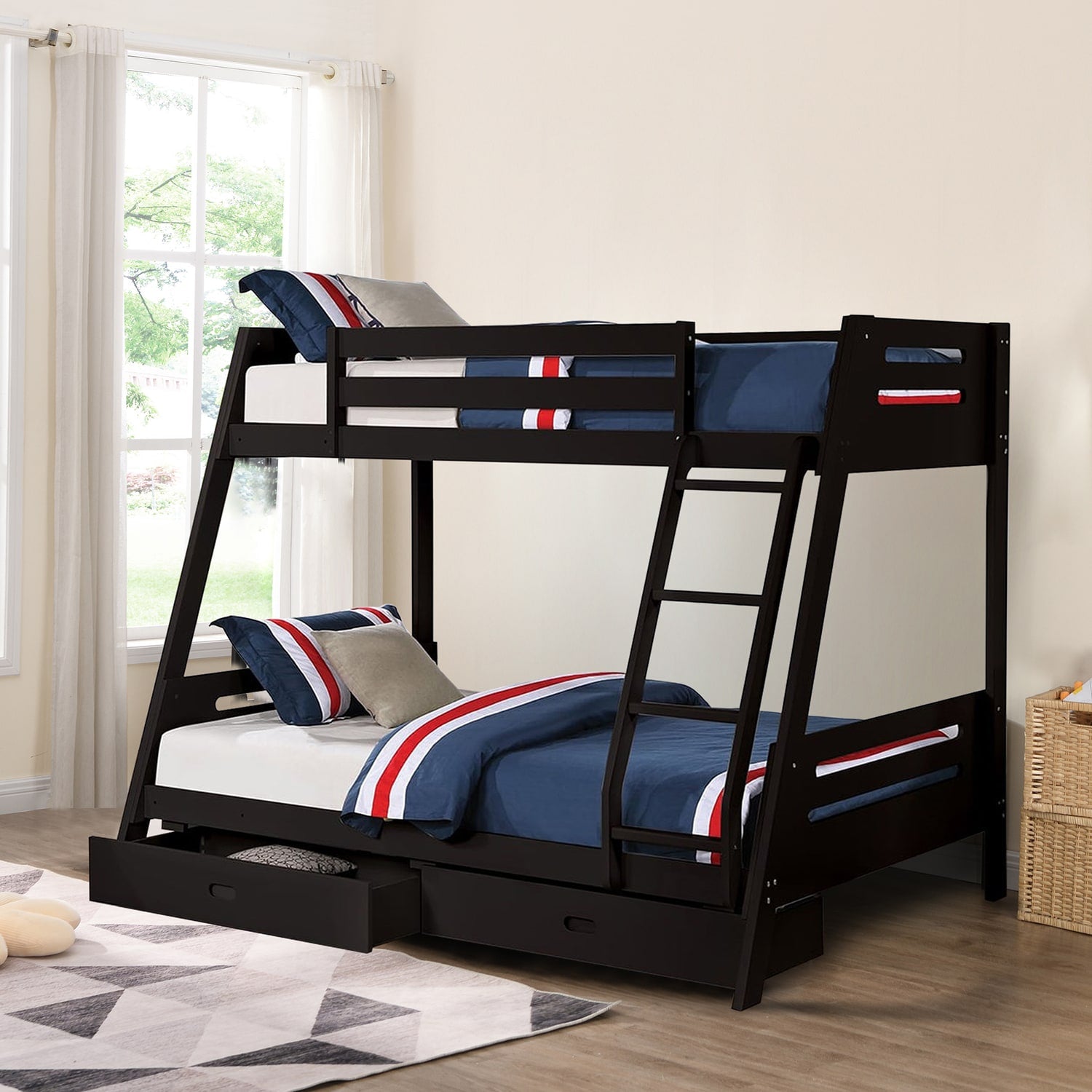 IHOMEadore Black Twin over twin Bunk Bed