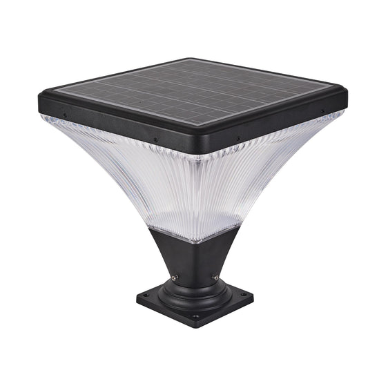Bayfeve Solar Street Lamp 15.6-in Black Modern/contemporary Solar Outdoor Light post lantern with Dusk-to Dawn Sensor