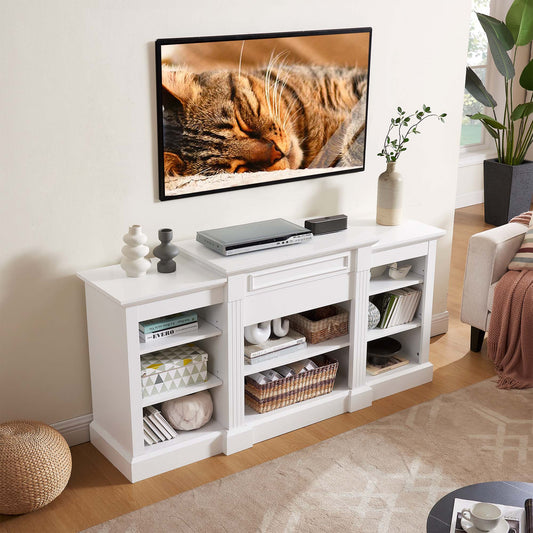 Fun Orange TV Stand Modern/Contemporary White 65.75-in W TV cabinet ( Accommodates TVs up to 65-in )