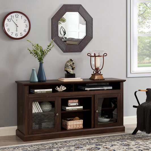 Fun Orange TV Stand Modern/Contemporary Brown 60-in W TV cabinet ( Accommodates TVs up to 65-in )