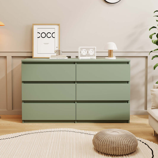 Fun Orange Bedroom Dresser Green 6 -Drawer 47.25-in Standard dresser