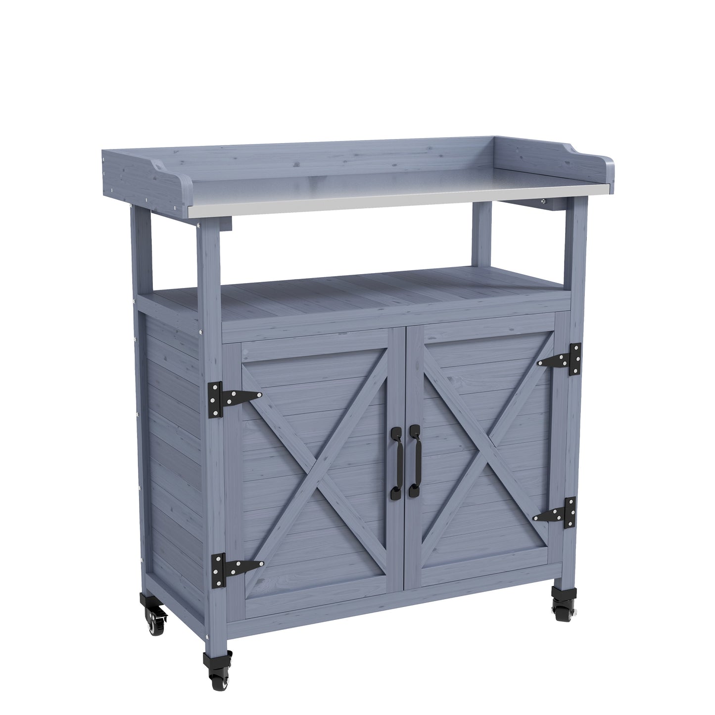 AHIOU HOME Kenosha 33.75-in x 37.5-in x 16-in Gray Potting Bench