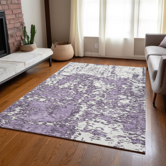 Addison Rugs Chantille ACN946LV 9 x 12 (ft) Loomed Polyester Lavender Rectangular Indoor/Outdoor Machine washable Pet Friendly Area rug
