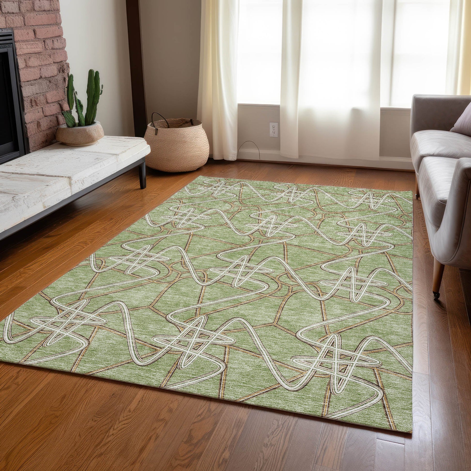 Addison Rugs Chantille ACN947AL 8 x 10 (ft) Loomed Polyester Aloe Rectangular Indoor/Outdoor Machine washable Pet Friendly Area rug