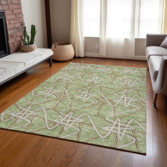 Addison Rugs Chantille ACN947AL 8 x 10 (ft) Loomed Polyester Aloe Rectangular Indoor/Outdoor Machine washable Pet Friendly Area rug