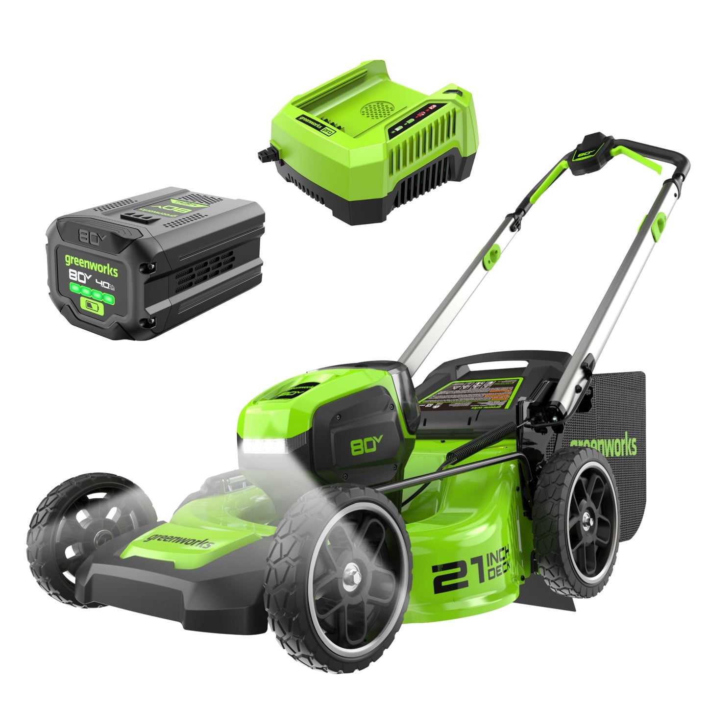Greenworks 80-volt, 21-in Push Battery Walk Mower with (1) 4 Ah Battery & Charger Included
