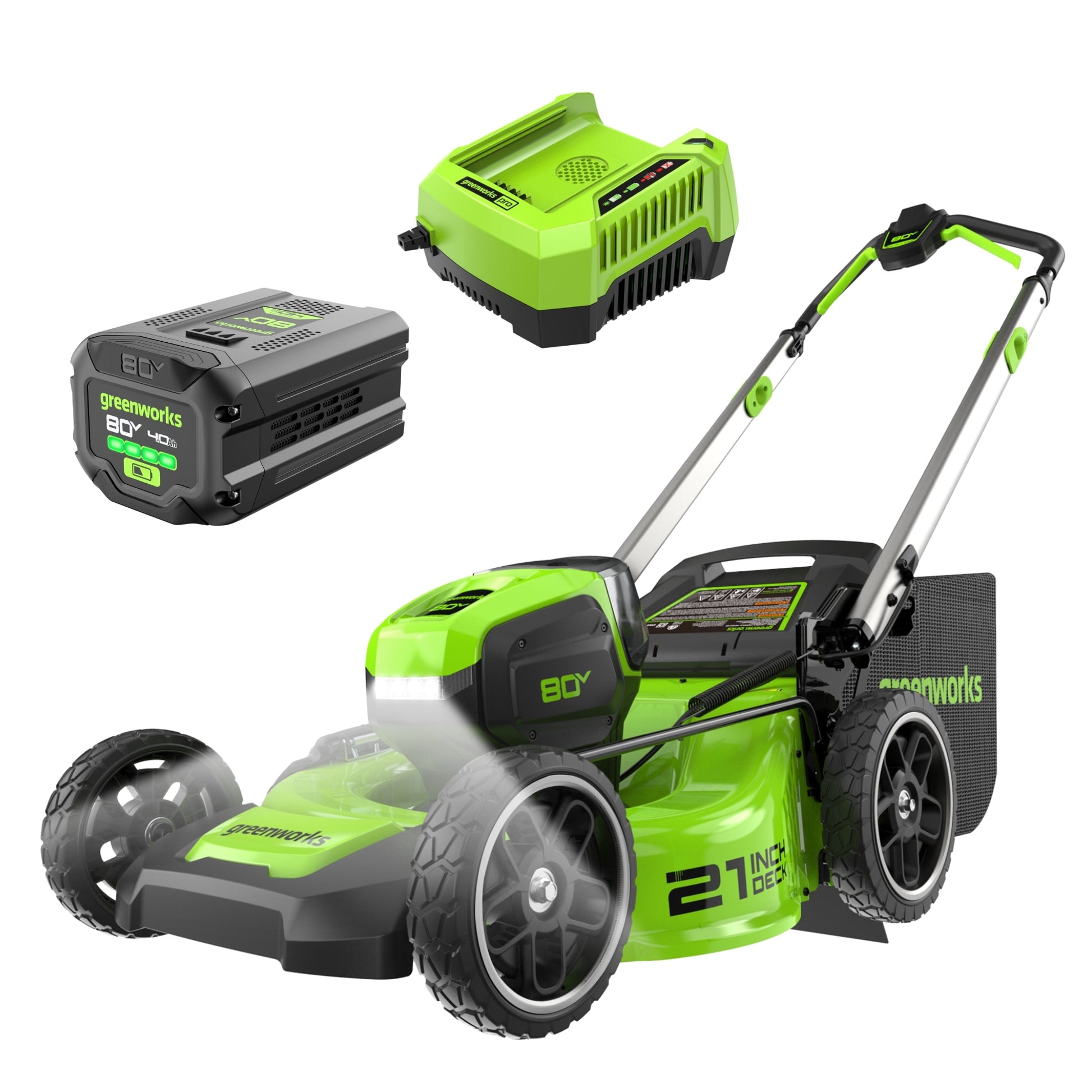 Greenworks 80-volt, 21-in Push Battery Walk Mower with (1) 4 Ah Battery & Charger Included