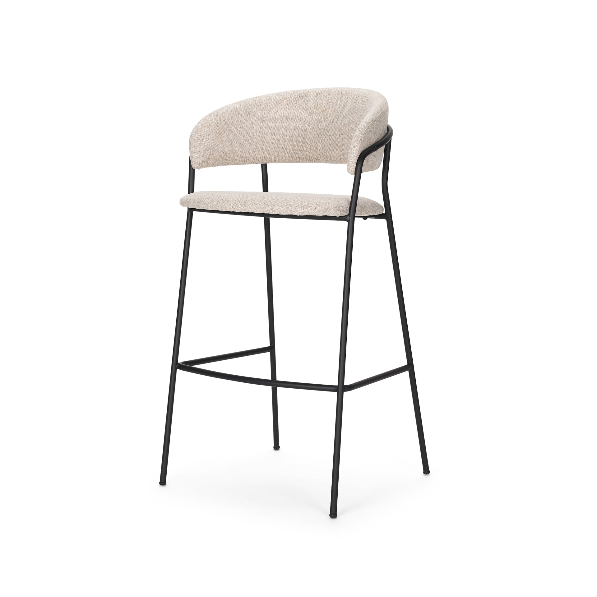 Mercana Cream 30-in H Bar height Metal Bar Stool
