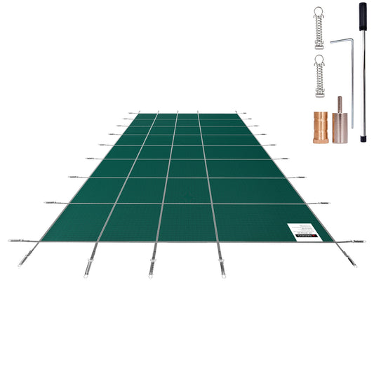 SVOPES 32-ft x 18-ft Pool Safety Cover Polypropylene Leaf safety and winter Rectangle Pool Cover