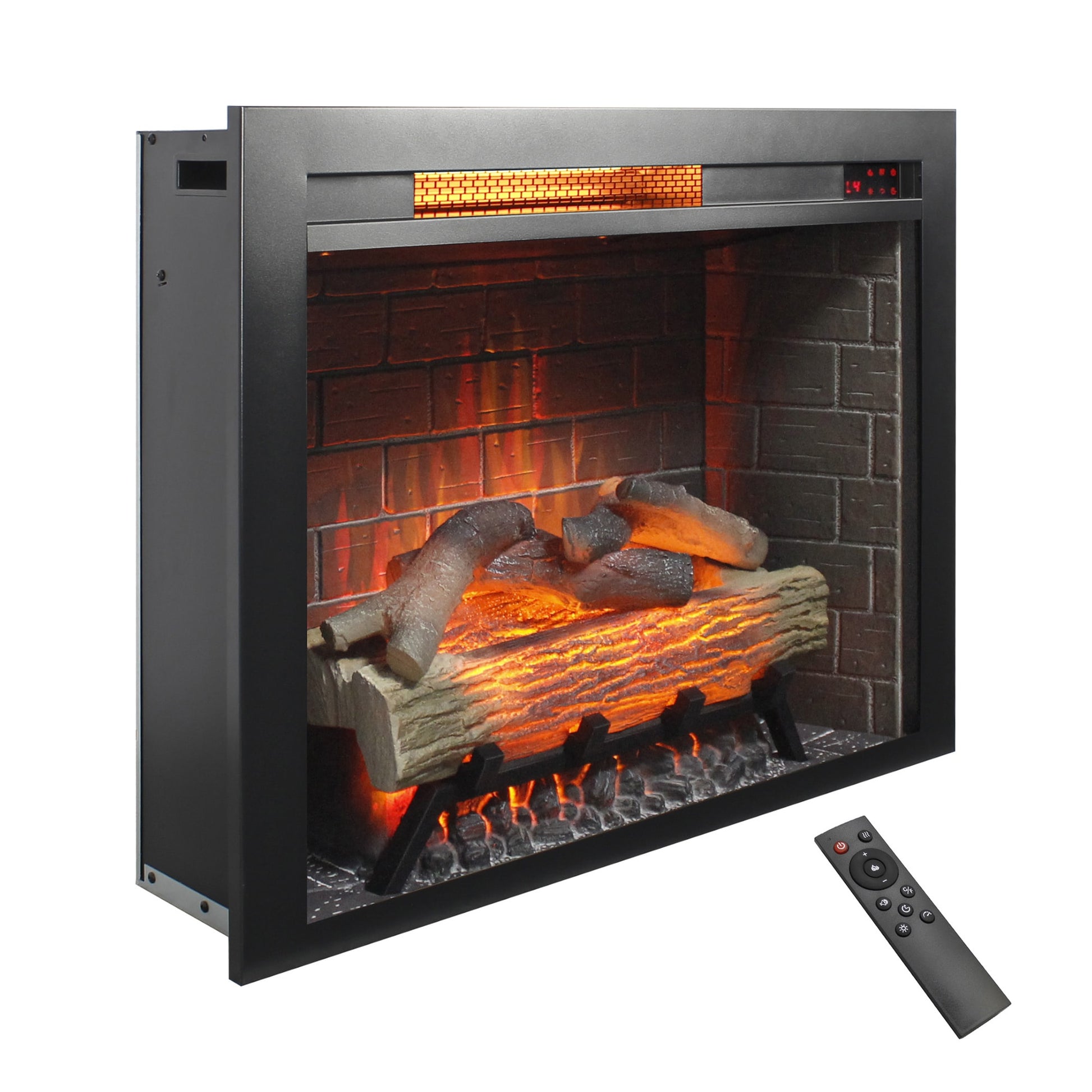 SINOFURN 27.8-in Black For TV Stand Electric Fireplace Insert