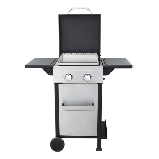 Clihome Black+Silver 2 -Burner Liquid Propane Gas Grill
