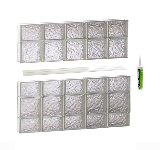 REDI2SET Ice Glass 38-3/4-in x 32-3/4-in Frameless Replacement Glass Block Window