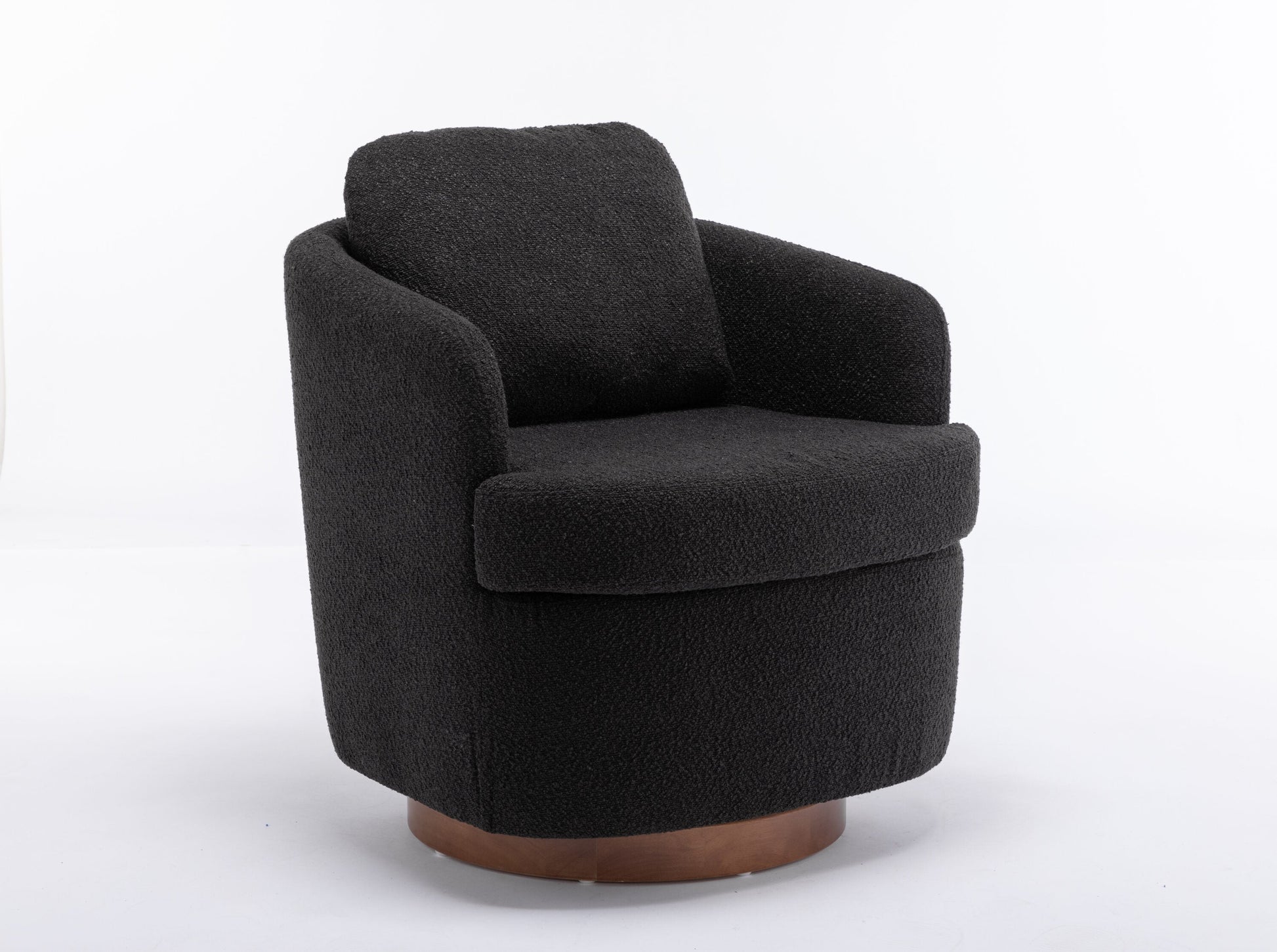 Lycvki 30.3-in W Casual Black Chenille Swivel Accent Armchair