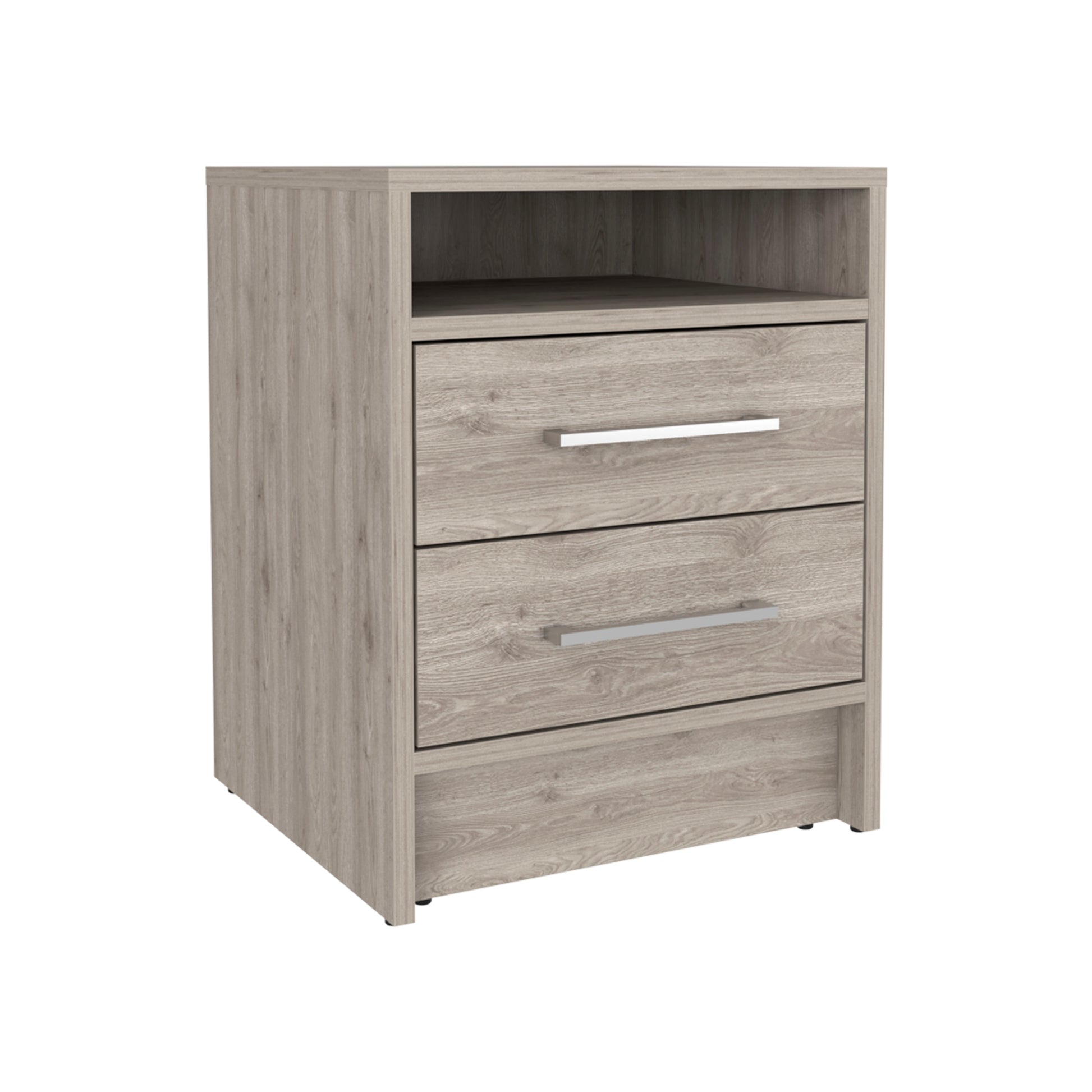 Lycvki Gray 2 -Drawer 15.7-in W x 19.9-in H Nightstand