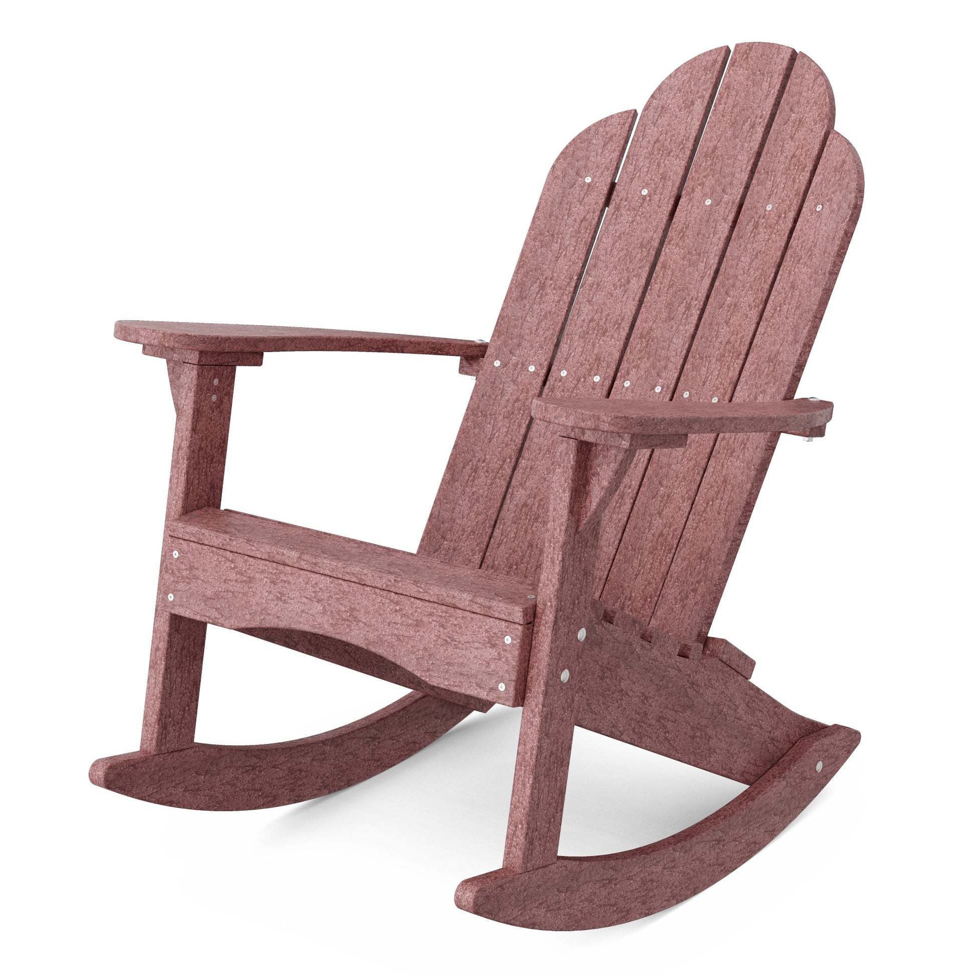 Wildridge Classic Adirondack Cherrywood HDPE Frame Rocking Chair with Slat Seat