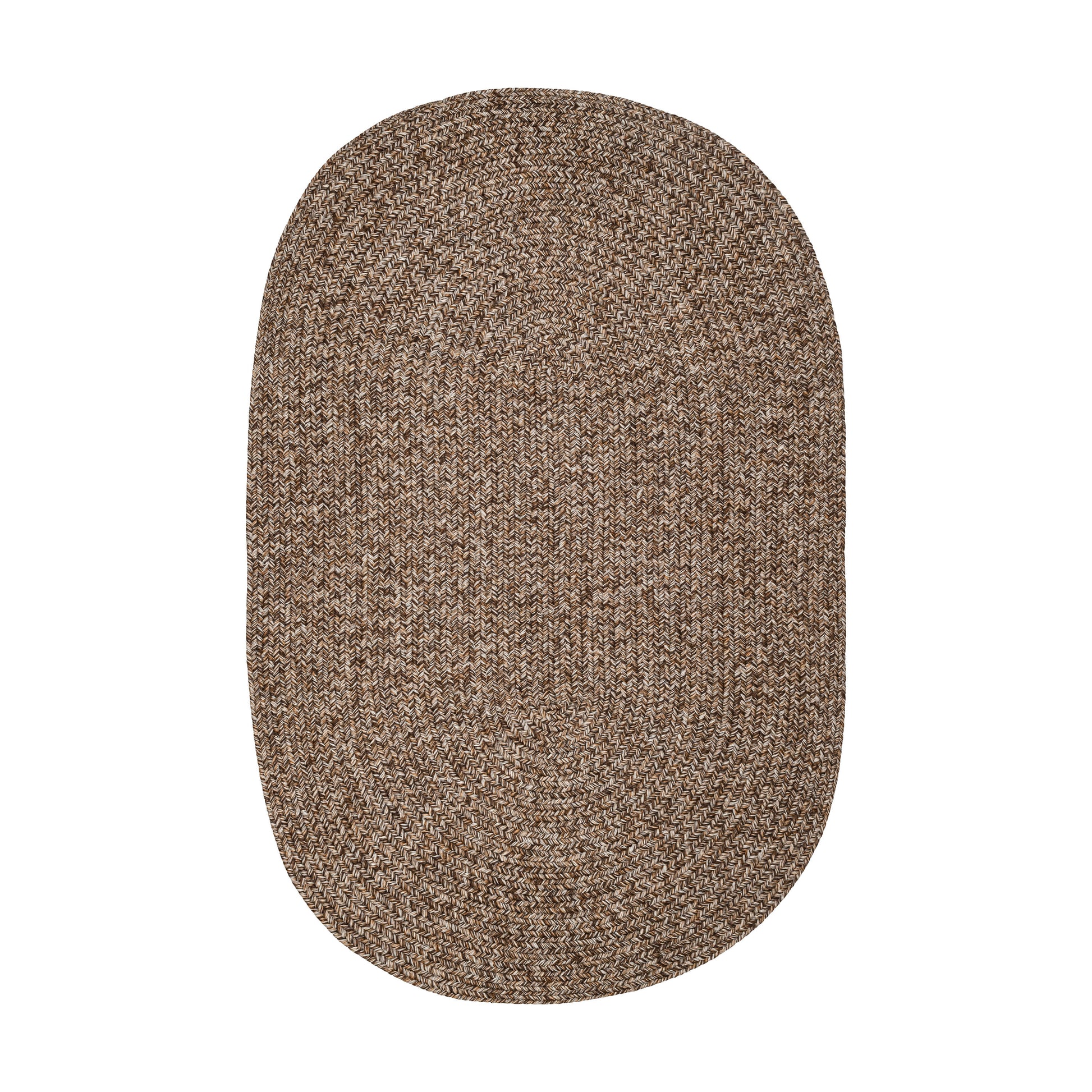 Rhody Rug 8 x 11 (ft) Braided Polypropylene Brown Oval Indoor/Outdoor Geometric Spot Clean Only Area rug