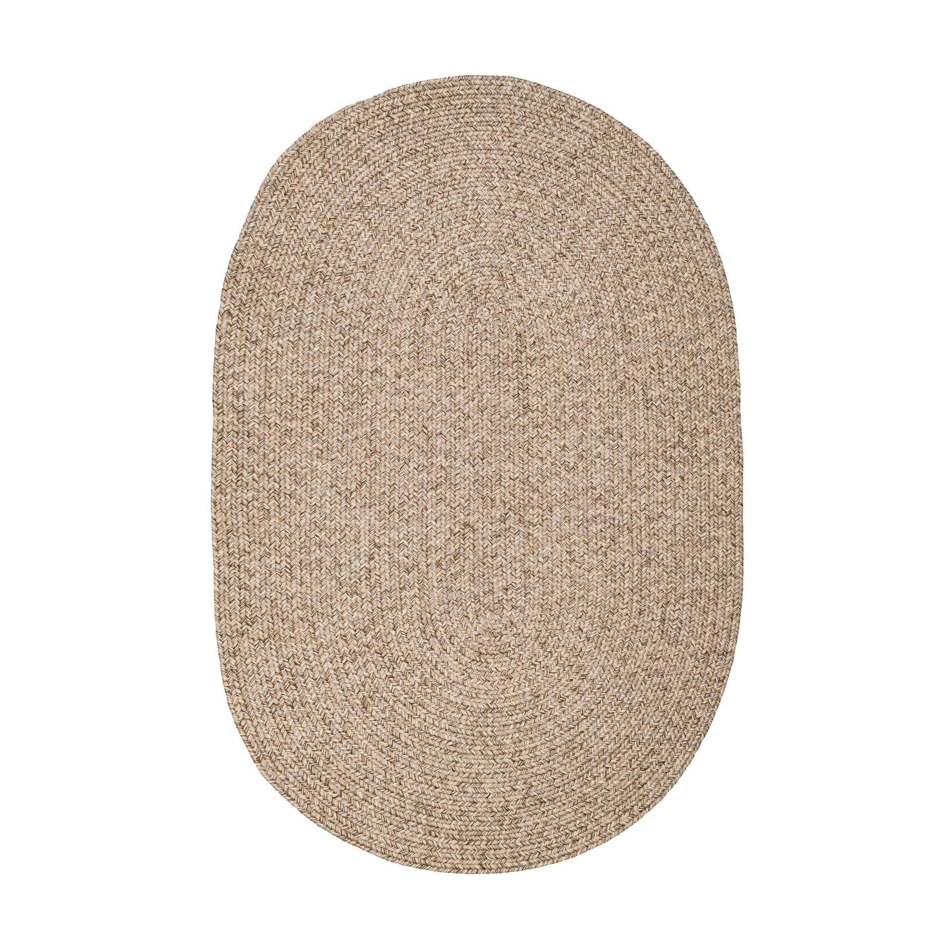 Rhody Rug 7 x 9 (ft) Braided Polypropylene Oatmeal Oval Indoor/Outdoor Geometric Spot Clean Only Area rug