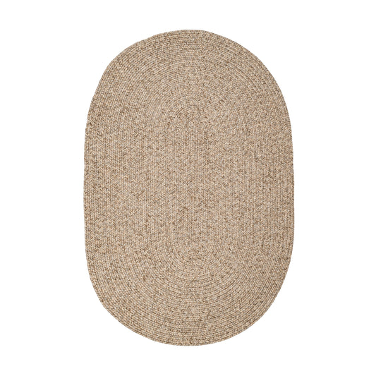 Rhody Rug 7 x 9 (ft) Braided Polypropylene Oatmeal Oval Indoor/Outdoor Geometric Spot Clean Only Area rug