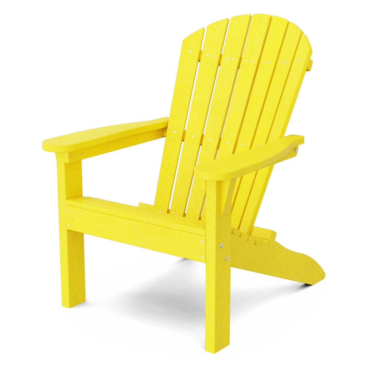 Wildridge Heritage Sunset Lemon Yellow HDPE Frame Stationary Adirondack Chair with Slat Seat