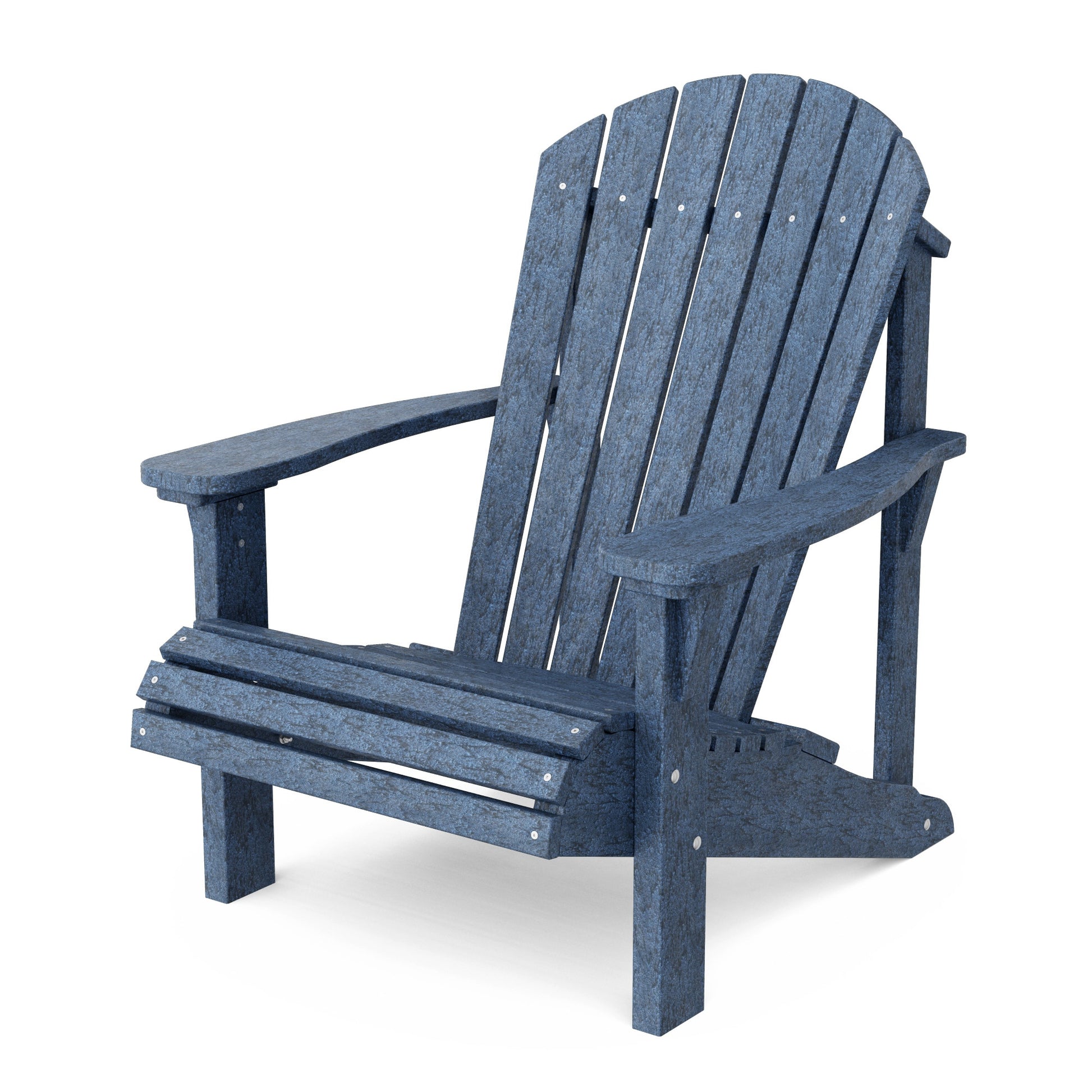 Wildridge Heritage Sunrise Patriot Blue HDPE Frame Stationary Adirondack Chair with Slat Seat