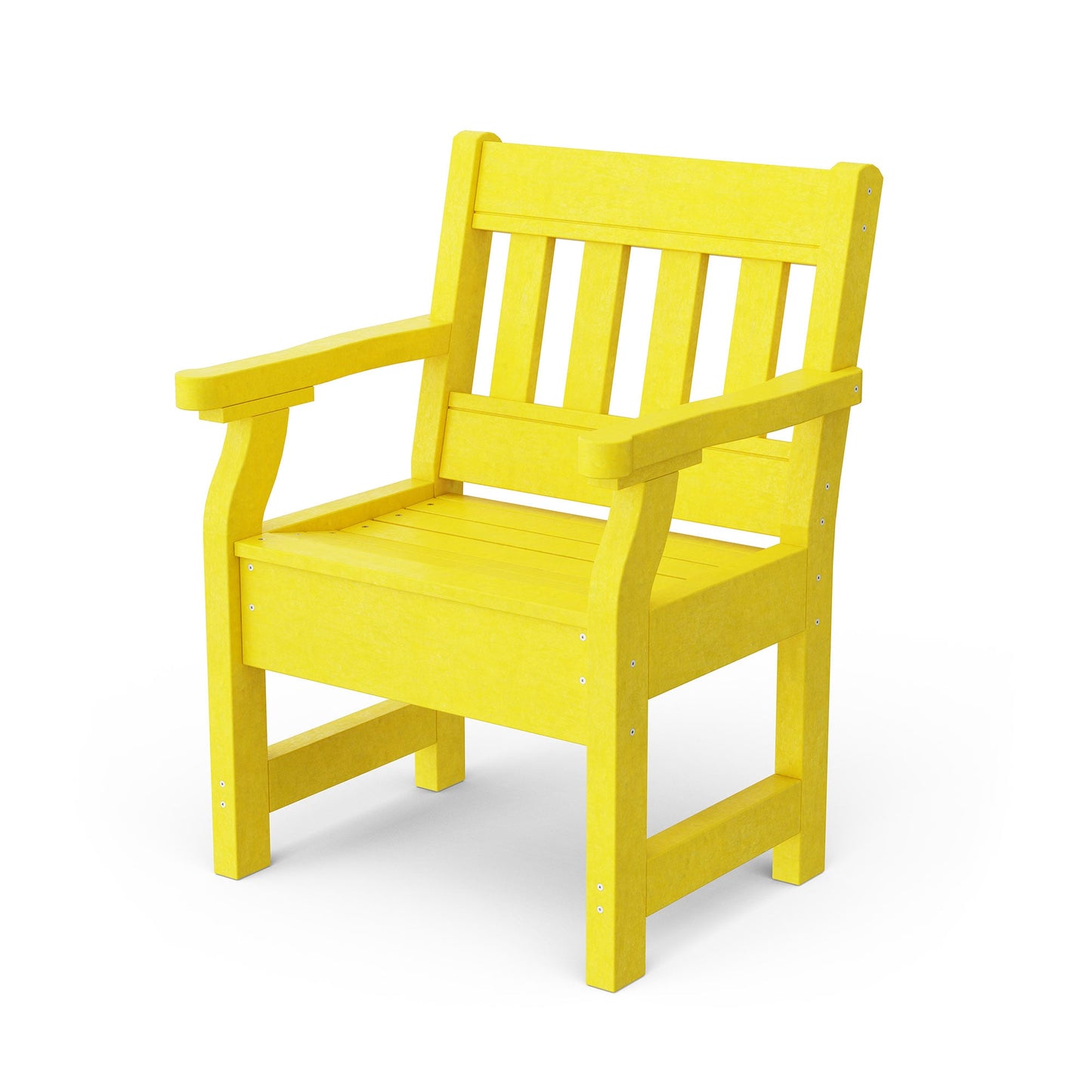 Wildridge Heritage Garden Lemon Yellow HDPE Frame Stationary Conversation Chair with Slat Seat